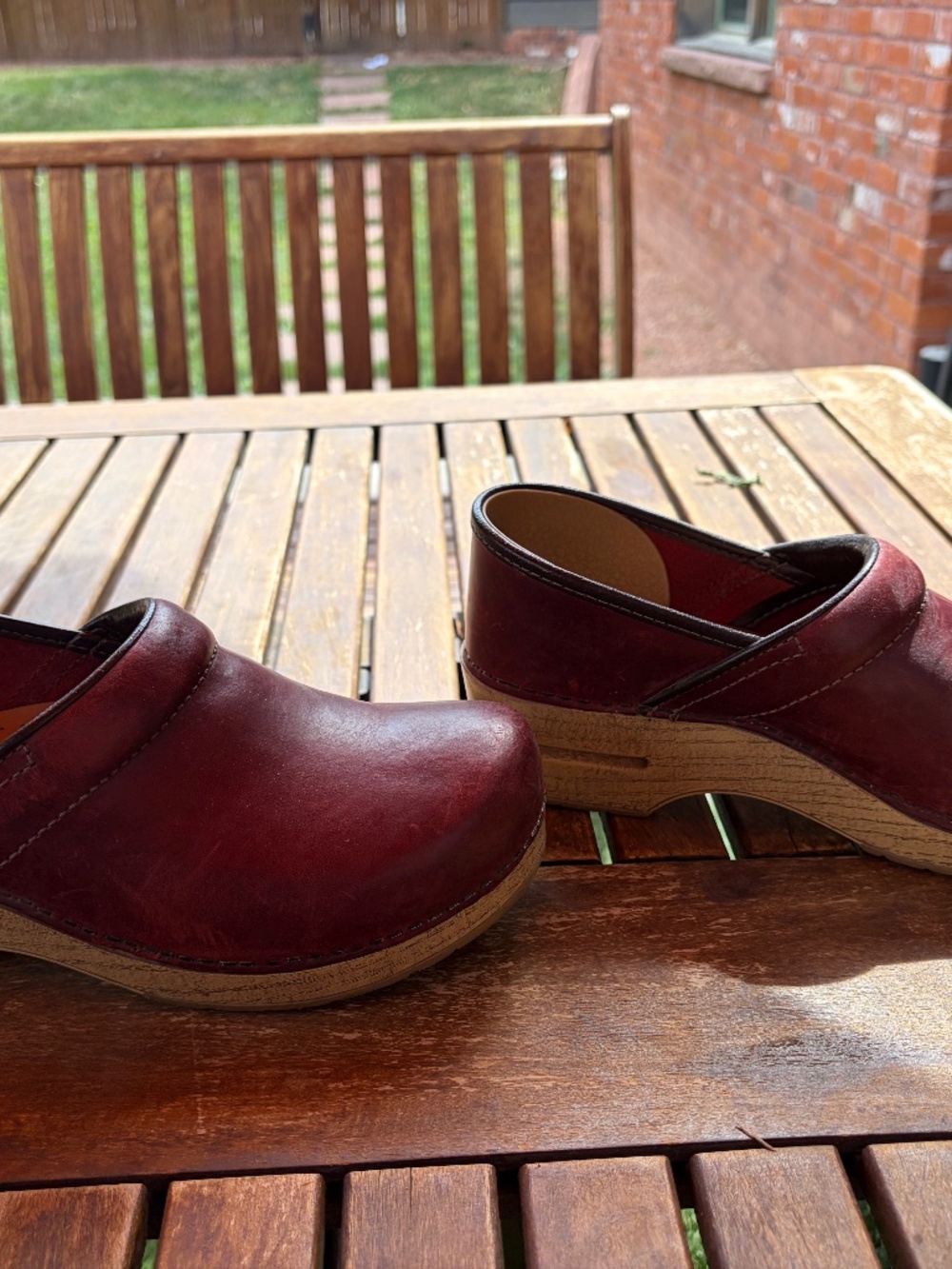 Red dansko clogs